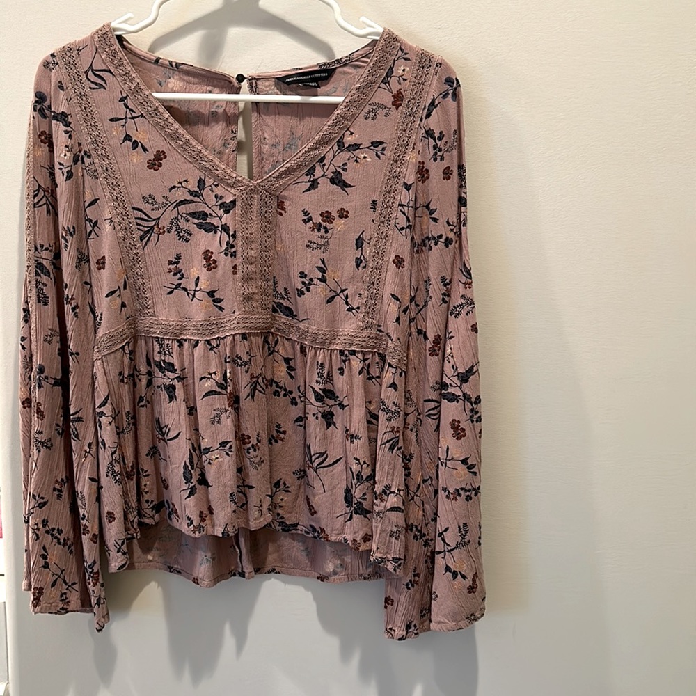Mauve patterned blouse